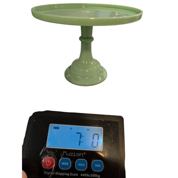 Mosser Glass Jadeite 9 in Pedestal Cake Stand Milk Glass USA decore - Picture 9 of 16